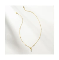 14K Gold-Plated Angel Number Key Necklace, 14" + 2" extender