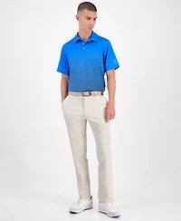 Pga Tour Men's Ombre Plaid-Print Short-Sleeve Golf Polo Shirt