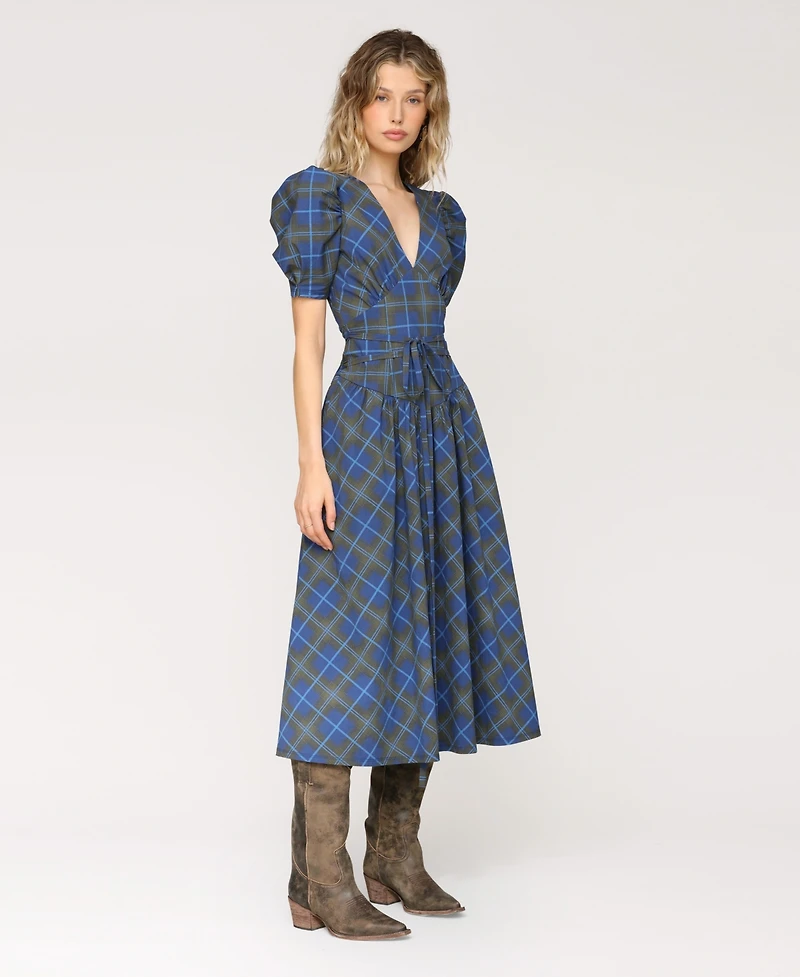Avec Les Filles Women's Cotton-Blend Printed Fit & Flare Dress