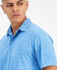 Pga Tour Men's Heathered Stripe Golf Polo Shirt