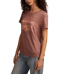 Lucky Brand Women's Ornate Woodstock Classic Crewneck T-Shirt