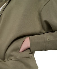 Dkny Sport Women's Drop-Shoulder High-Line Zip Scuba Hoodie
