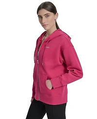 Dkny Sport Women's Studded Mini-Logo Full-Zip Fleece Hoodie