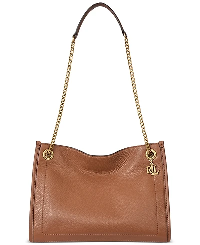 Lauren Ralph Bradley Small Pebbled Leather Tote Bag