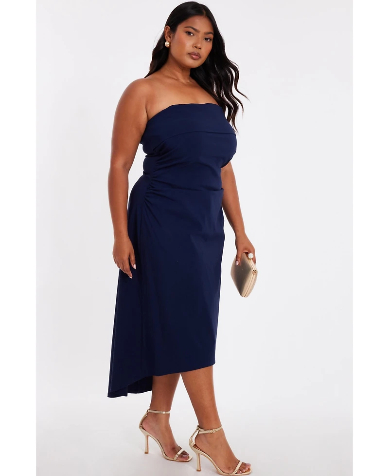 Quiz Women's Plus Bandeau Dip Hem Dress
