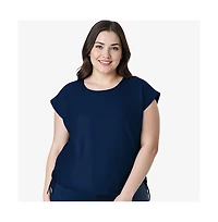 Calypsa Plus Size Daphne Loose Swim Top