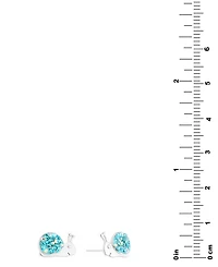 Blue Crystal Pave Snail Stud Earrings in Sterling Silver
