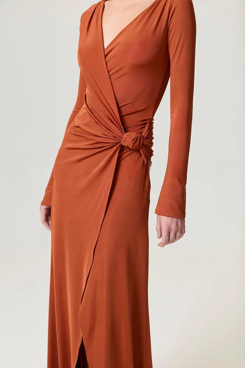 Nocturne Women's Knot Detail Slit Maxi Dress