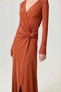 Nocturne Women's Knot Detail Slit Maxi Dress