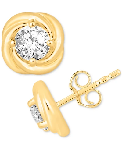 Diamond Love Knot Stud Earrings (1 ct. t.w) in 14k Gold