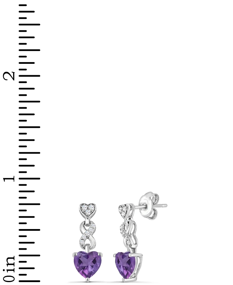 Women's Heart infinity Earrings Sterling Silver