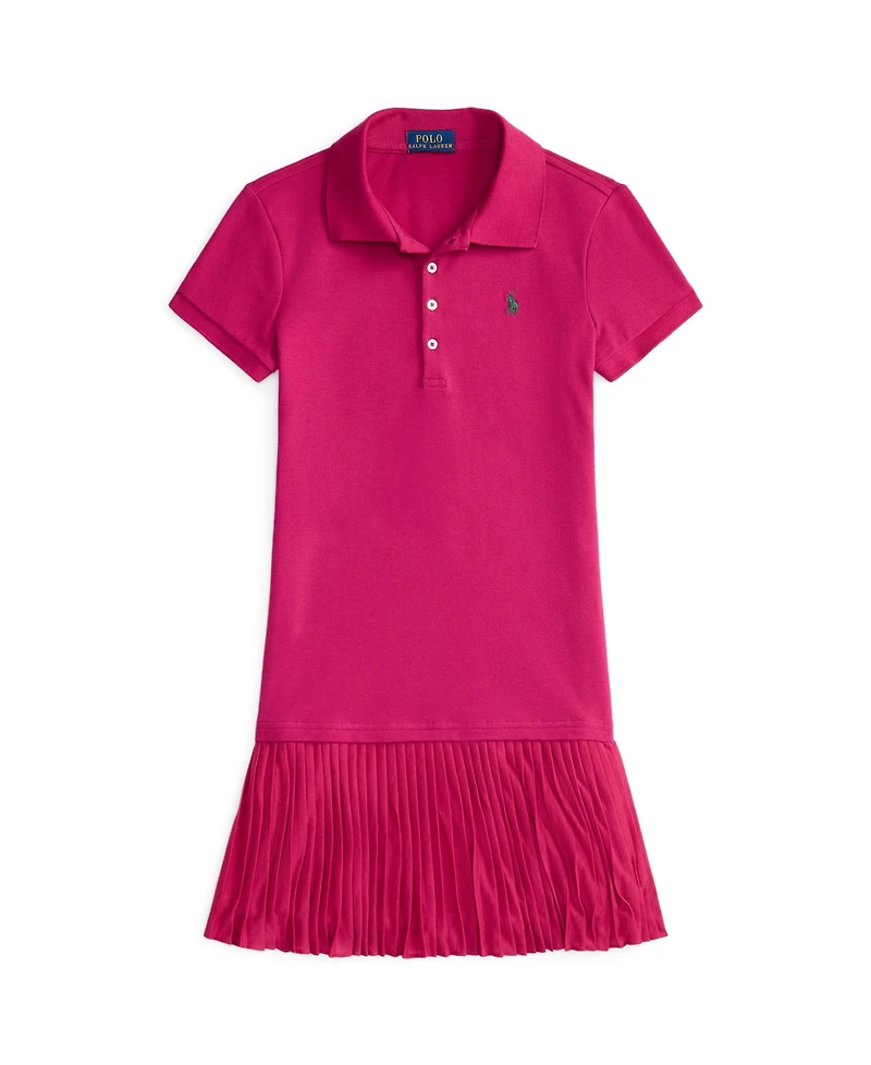 Polo Ralph Lauren Big Girls Pleated Stretch Mesh Dress