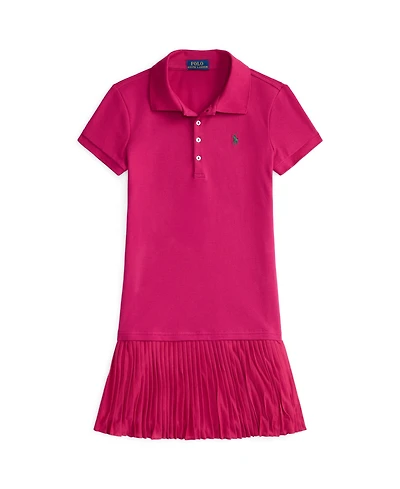 Polo Ralph Lauren Big Girls Pleated Stretch Mesh Dress