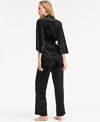 I.n.c. International Concepts Women's 3-Pc. Crushed Velvet Pajama Set, Macy's Exclusive