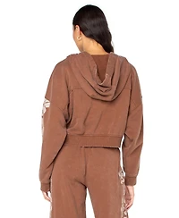 Roxy Juniors' Fringing Reefs Graphic Zip-Front Hoodie