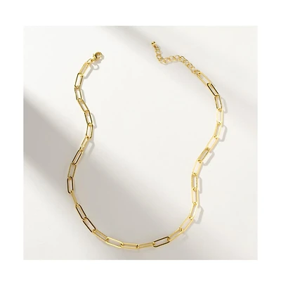 14K Gold-Plated Thin Linked Up Necklace Mid, 16" + 2" extender