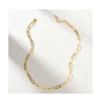 14K Gold-Plated Thin Linked Up Necklace Mid, 16" + 2" extender