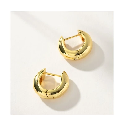 14K Gold-Plated Attitude Hoop Earrings