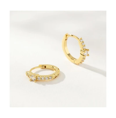 14K Gold-Plated Star Power Huggie Earrings, 0.45"