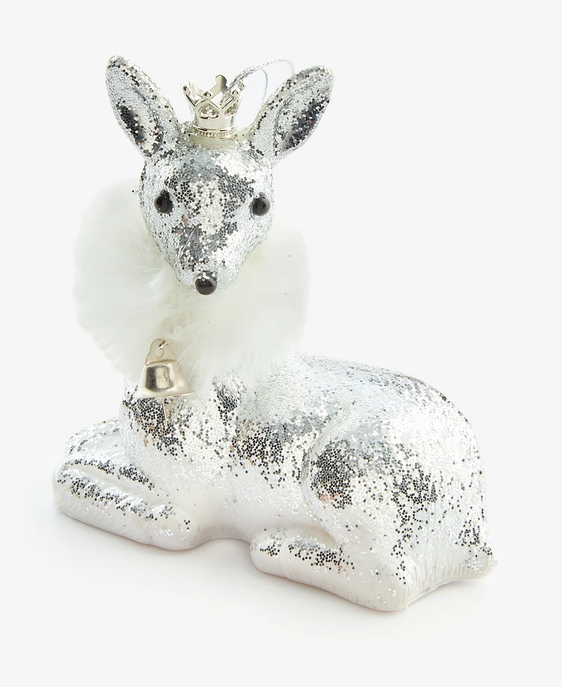 Holiday Lane Christmas Glitters Silver Reindeer Ornament, Macy's Exclusive
