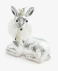 Holiday Lane Christmas Glitters Silver Reindeer Ornament, Macy's Exclusive