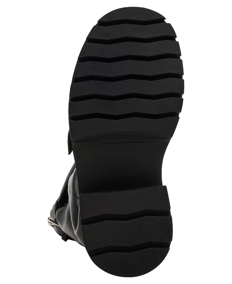 Madden Girl Women's Restore Knee-High Slouchy Lug-Sole Moto Boots