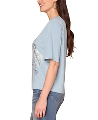 Democracy Petite Metallic Graphic Top