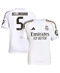 Adidas Big Boys and Girls Jude Bellingham White Real Madrid 2025/26 Home Replica Jersey