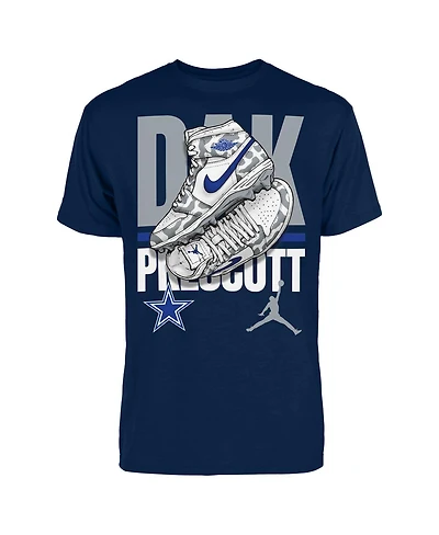 Jordan Men's Dak Prescott Navy Dallas Cowboys Kicks Graphic T-Shirt