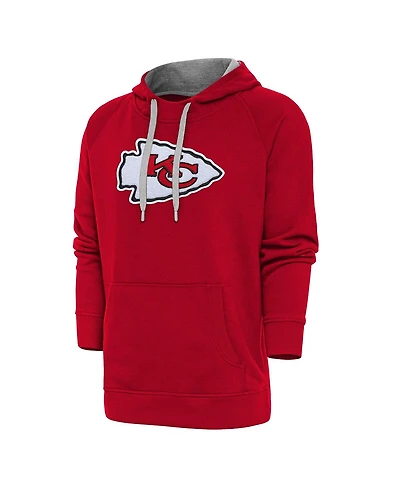 Antigua Men's Red Kansas City Chiefs Victory Chenille Pullover Hoodie