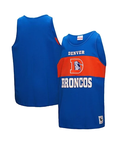 Mitchell & Ness Men's Royal Denver Broncos Retro Color Block Tank Top