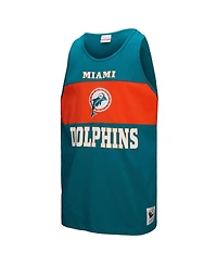 Mitchell & Ness Men's Aqua Miami Dolphins Retro Color Block Tank Top