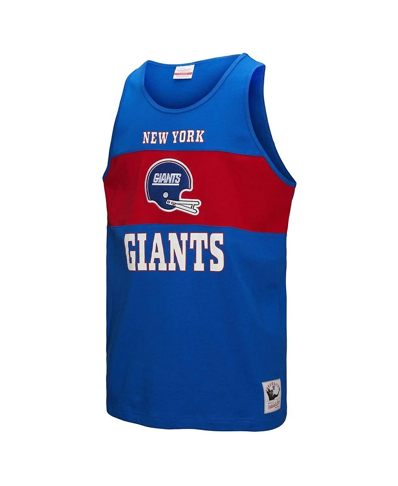 Mitchell & Ness Men's Royal New York Giants Retro Color Block Tank Top