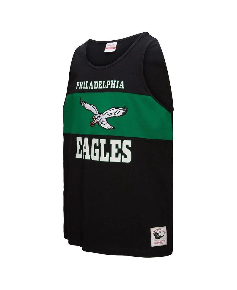 Mitchell & Ness Men's Black Philadelphia Eagles Retro Color Block Tank Top