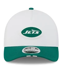 New Era Men's White/Green New York Jets 2025 Nfl Training Camp A-Frame 9FORTY Adjustable Hat