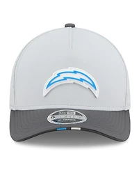 New Era Men's Gray/Graphite Los Angeles Chargers 2025 Nfl Training Camp A-Frame 9FORTY Adjustable Hat