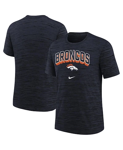 Nike Big Boys and Girls Navy Denver Broncos Sideline Velocity Performance T-Shirt