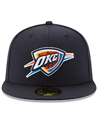 New Era Men's Navy Oklahoma City Thunder 2025 Nba Finals Champions Side Patch 59FIFTY Fitted Hat