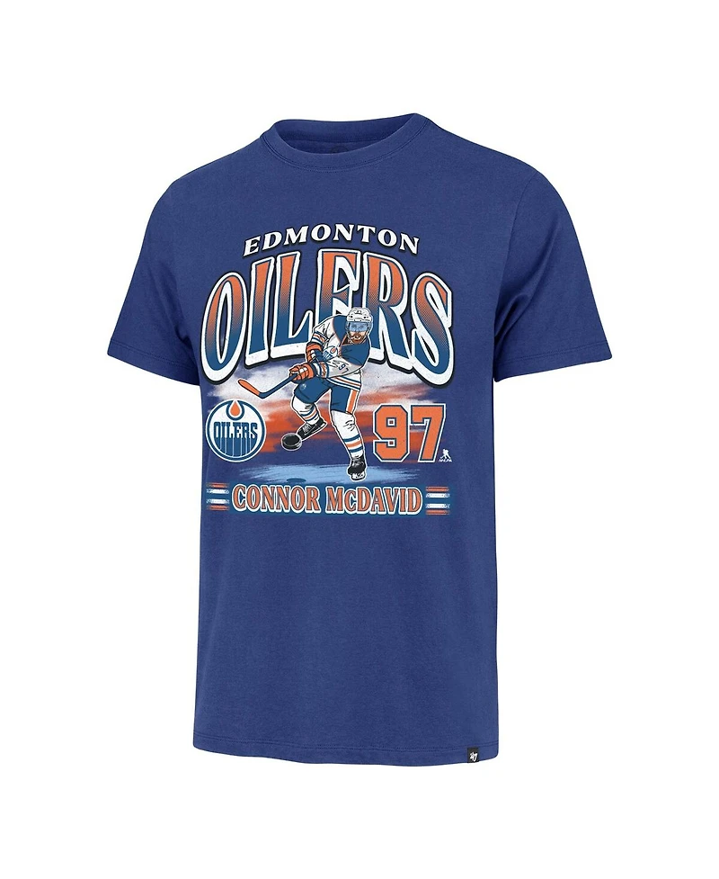 '47 Brand Men's Connor McDavid Royal Edmonton Oilers Franklin Player Name Number T-Shirt