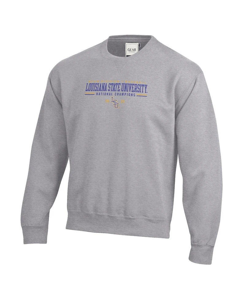 Gear 4 Sports Men's Heather Gray Lsu Tigers 2025 Ncaa Baseball College World Series Champions Pullover Sweatshirt