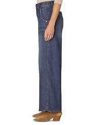 Democracy Petite "Ab"solution Skyrise Tulip-Hem Wide-Leg Jeans