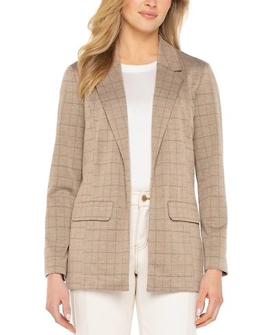Liverpool Los Angeles Petite Plaid Ponte Boyfriend Blazer
