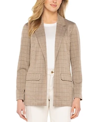 Liverpool Los Angeles Petite Plaid Ponte Boyfriend Blazer