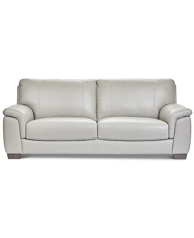 Cobbie Leather 89" Sofa, Macy's Exclusive