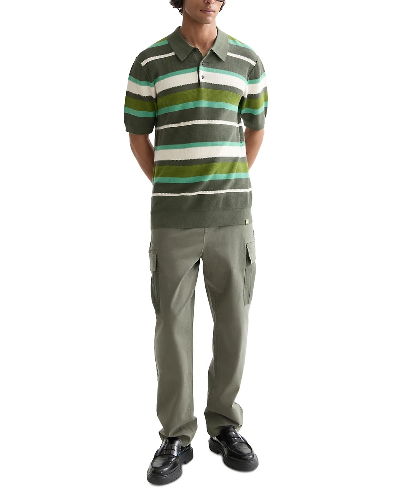 Scotch & Soda Men's Short Sleeve Striped Polo Shirt