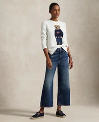 Polo Ralph Lauren Women's Bear Linen-Cotton Crewneck Sweater
