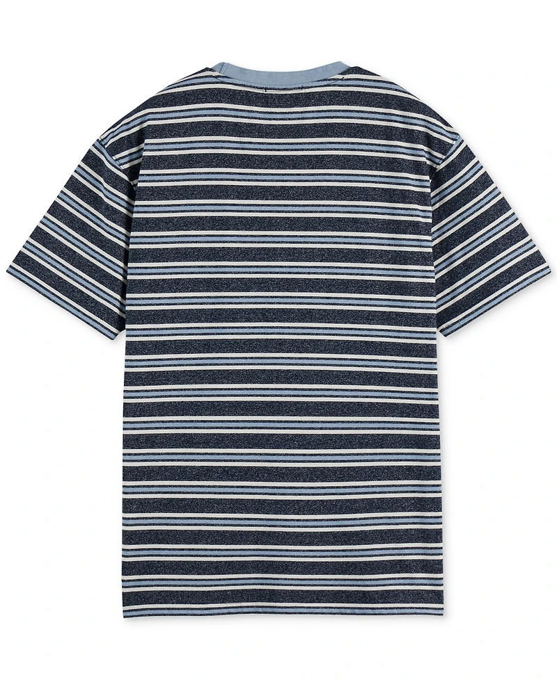 Scotch & Soda Men's Relaxed Fit Short Sleeve Striped Yarn-Dyed Crewneck T-Shirt