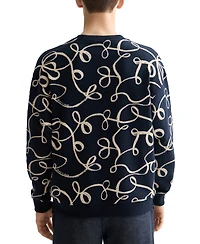 Scotch & Soda Men's Relaxed Fit Long Sleeve Ribbon Print Sweatshirt