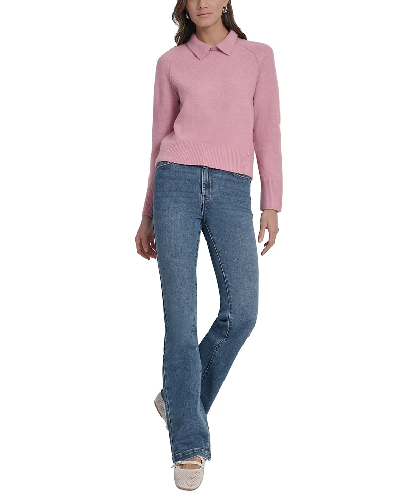 Dkny Jeans Petite Pullover Polo Sweater