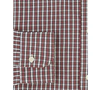 B by Brooks Brothers Men's Regular-Fit Spread Collar Tartan Plaid Dress Shirt